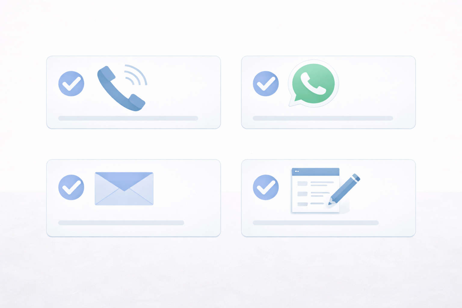Customer follow-up tasks including calls, WhatsApp messages, and emails