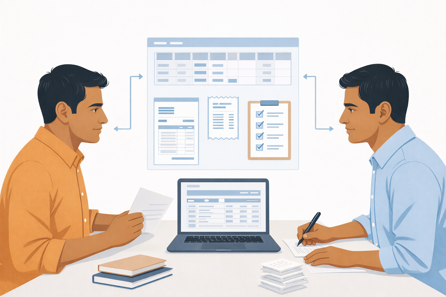 Process showing how virtual accounting support works for businesses